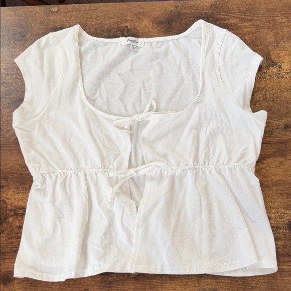 Faded Rose Tops - Chic White Cap Sleeve Blouse by Faded Rose